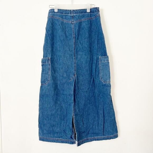 Denim Y2K Cargo Maxi Skirt - Picture 2 of 4